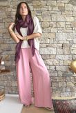 Basso Shirring Wide Leg Pant Rose